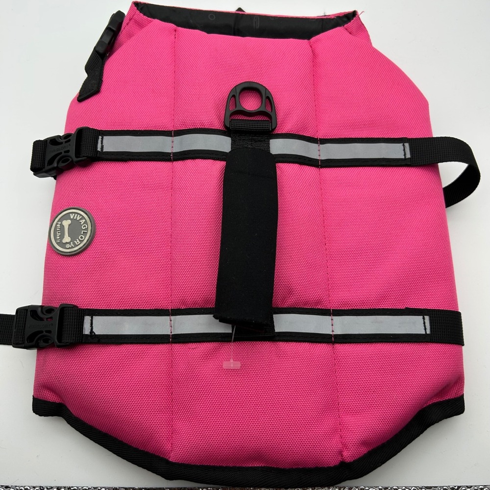 Viva Glory Dog Life Vest Jacket PFD Safety Bright Pink Size S‎ Reflective